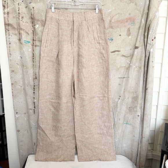 Everlane the Linen Way-High Drape Pant, Cornstalk Chambray - Picture 2 of 7